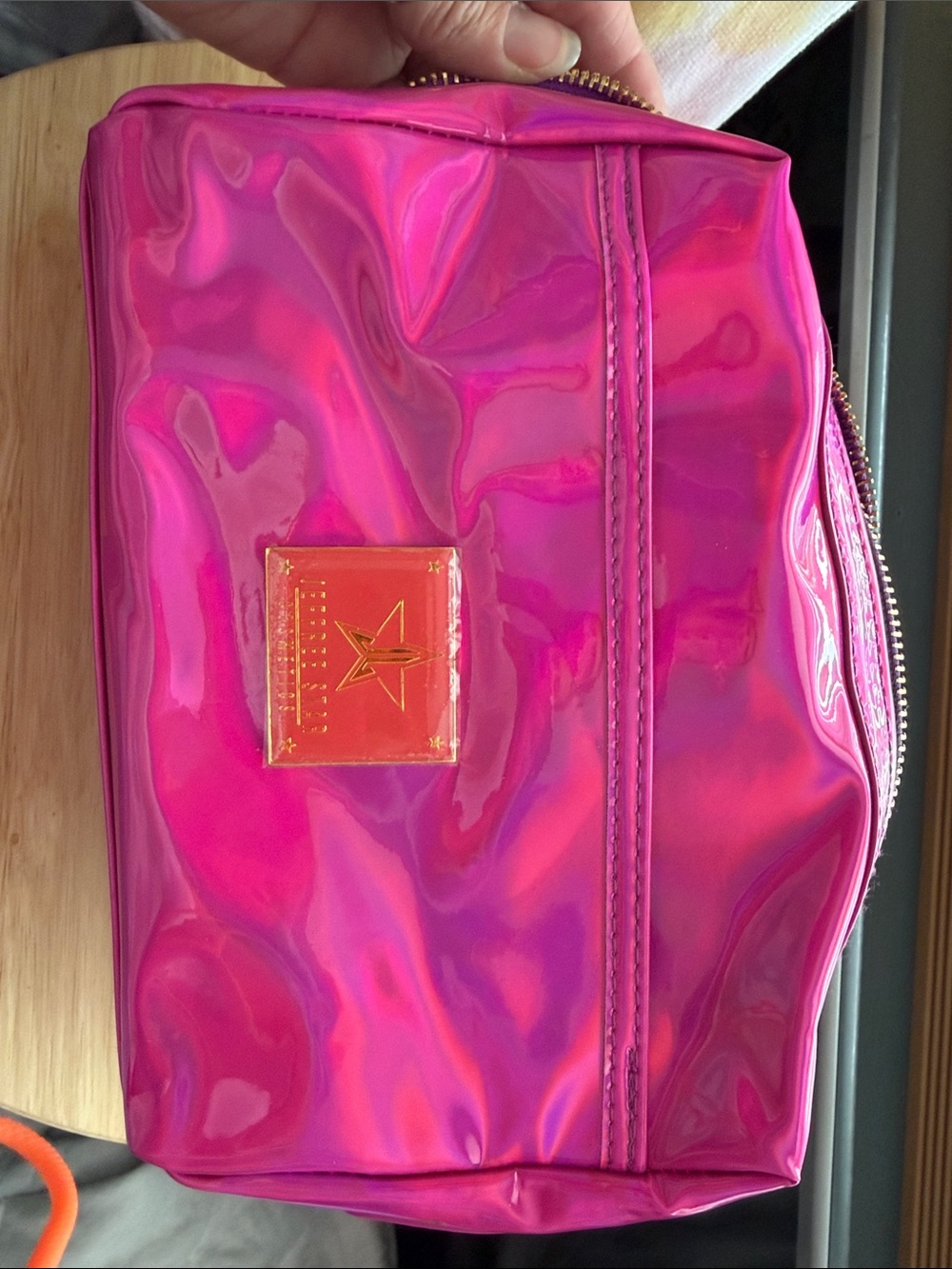 Jeffree Star Iridescent Hot Pink Cosmetic Pouch